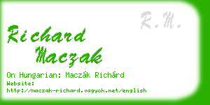 richard maczak business card
