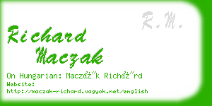 richard maczak business card